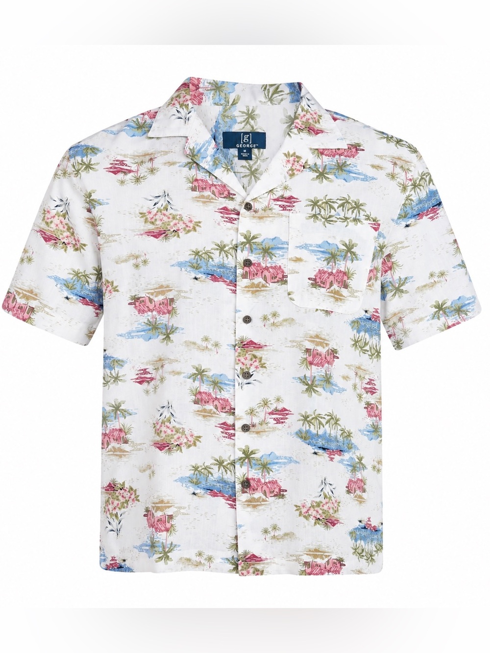 Men's XL Linen Blend Tropical Hawaiian Camp Shirt Beach Vacation Resort NWT - Picture 16 of 16